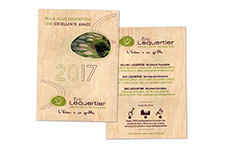 Carte de voeux en bois format A6