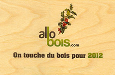 Carte de voeux en bois format A6