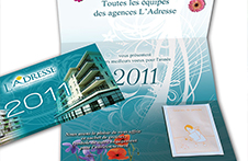 Carte de voeux 3 volets sachet de graines fleurs